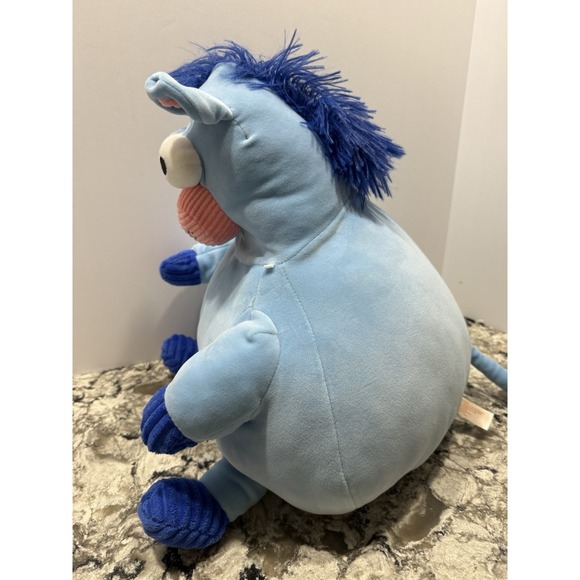 Blue Fat Donkey Plush Viral Walmart Easter Round Stuffed Animal RARE Super Soft - Picture 8 of 11